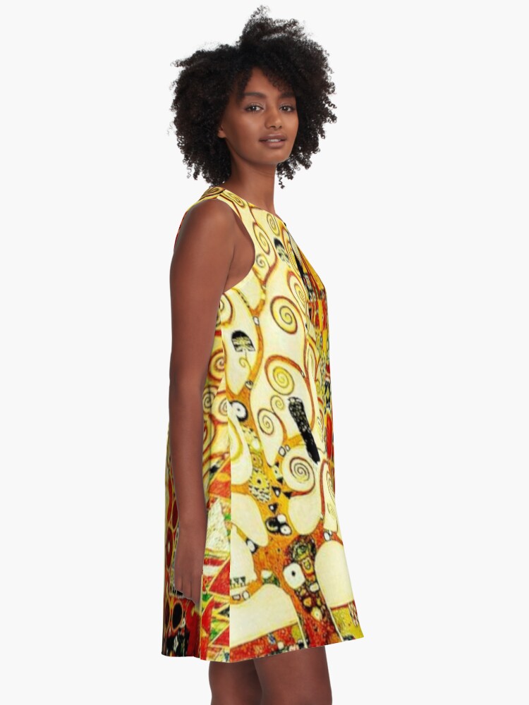 Alternate view of "The Tree of Life" by Gustav Klimt | Art Nouveau Symbolism A-Line Dress