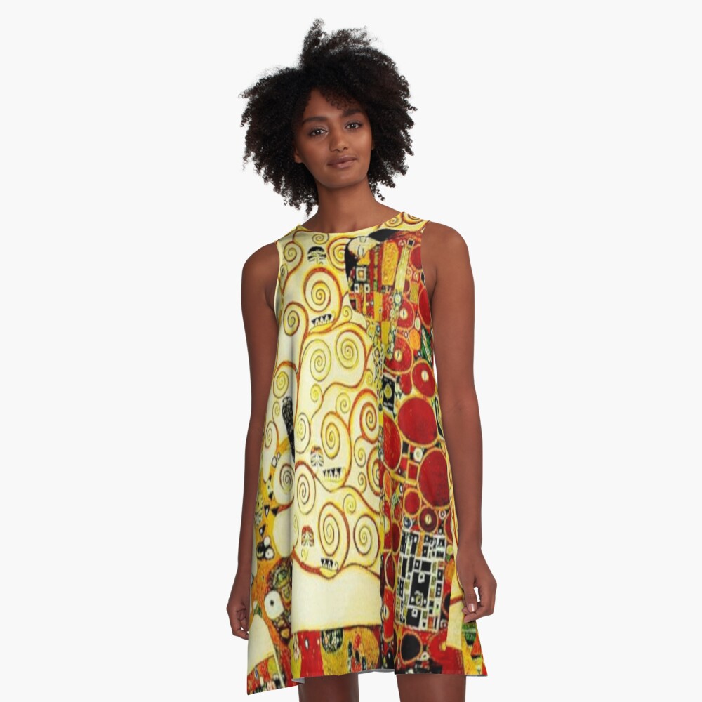 "The Tree of Life" by Gustav Klimt | Art Nouveau Symbolism A-Line Dress