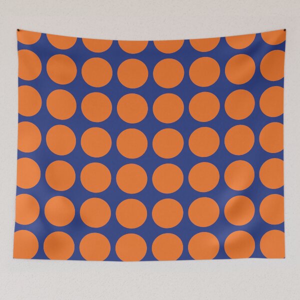 Item preview, Orange Dots Circles on Dark Blue Background designed and sold by RichieH.