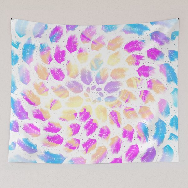 Item preview, Light -  Boho Rainbow Feathers Mandala - Iridescent Dreamcatcher 2 designed and sold by AnanasArt.