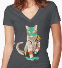 El Gato Asesino Fitted V-Neck T-Shirt