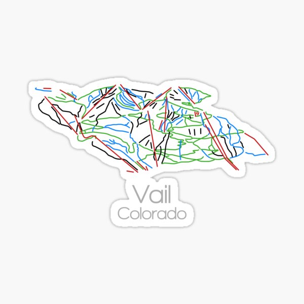 Vail Colorado Ski Snowboard Map Sticker