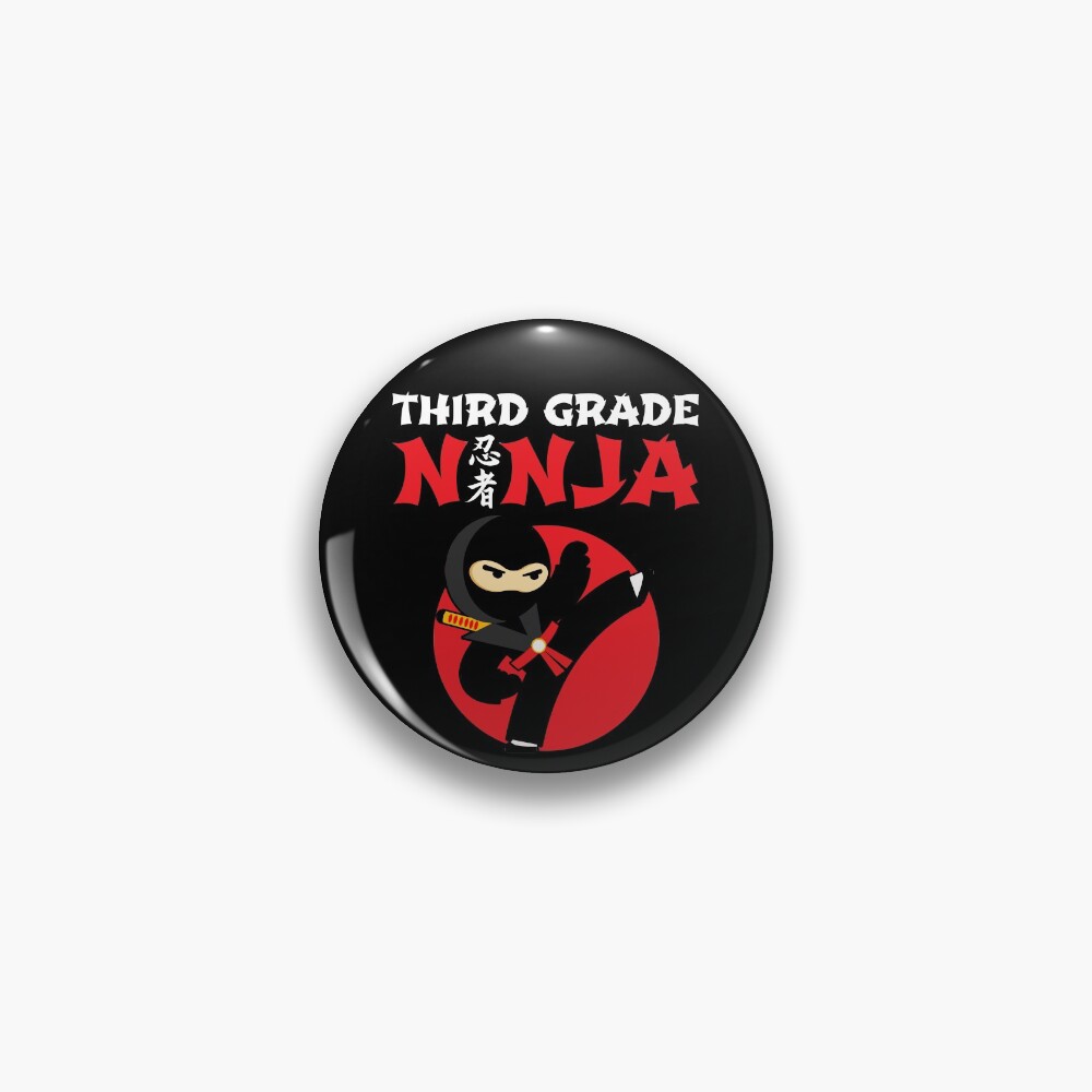 Kids 3rd Grade Design for Back To School - Third Grade Ninja Pin