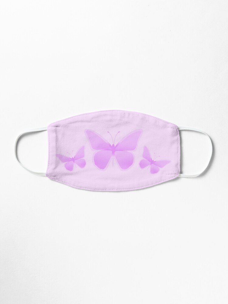 Alternate view of Pastel Light Pink Butterflies Mask
