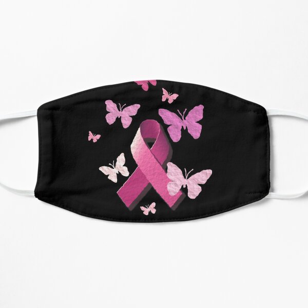 Breast Cancer Pink Awareness Ribbon Flat Mask