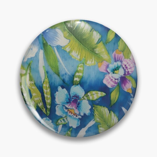 Item preview, Orchids On Watery Blue designed and sold by Leslie Rogers Todder.