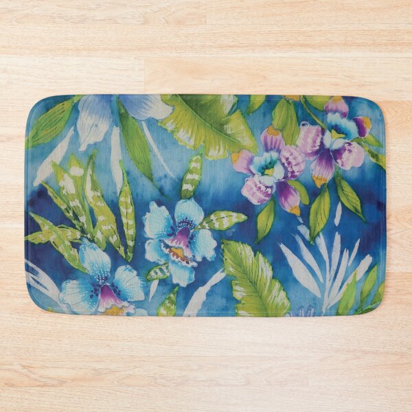 Item preview, Orchids On Watery Blue designed and sold by Leslie Rogers Todder.