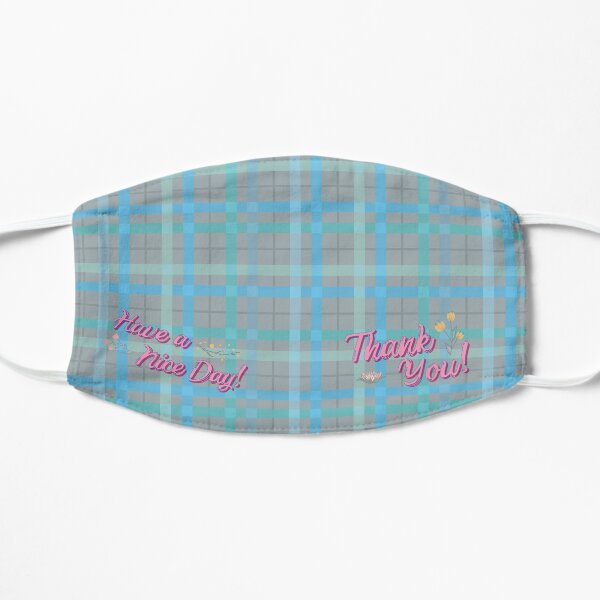 Pretty Blue Plaid Mask