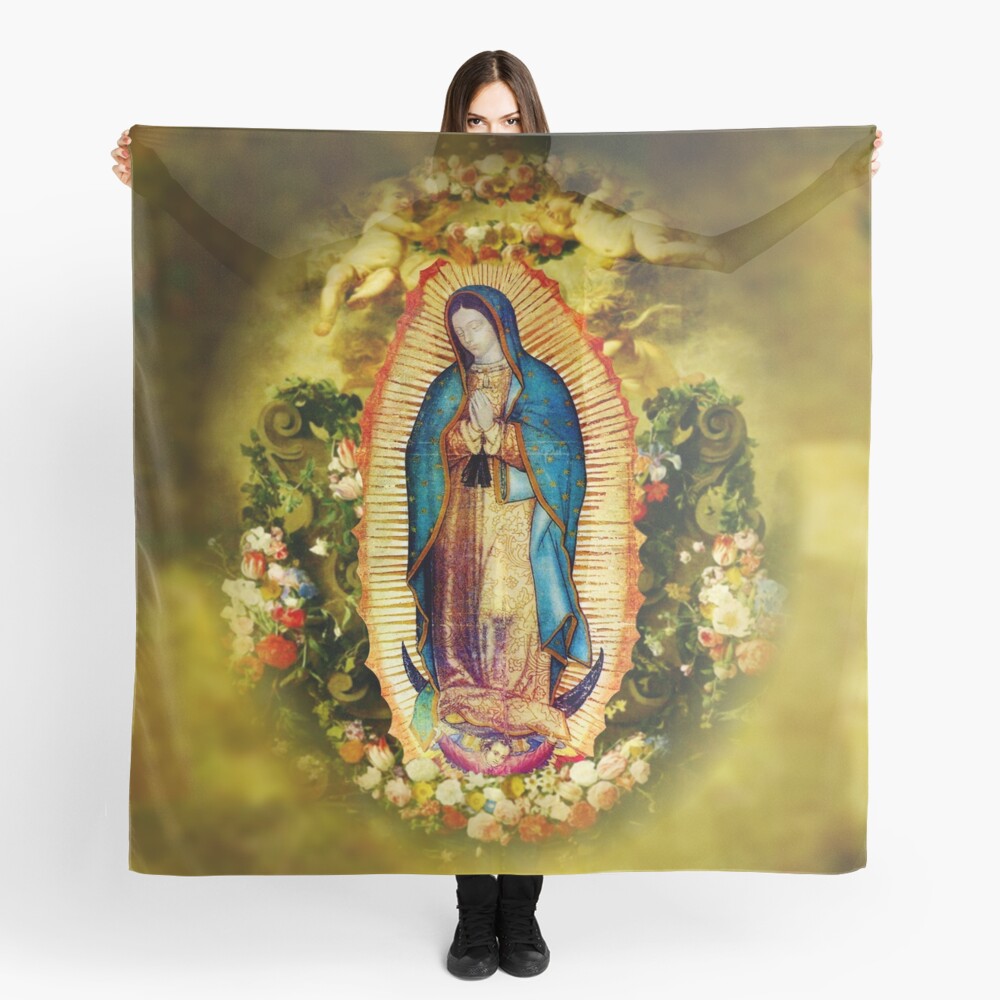 Our Lady of Guadalupe Mexican Virgin Mary Mexico Aztec Tilma 20-105 Scarf