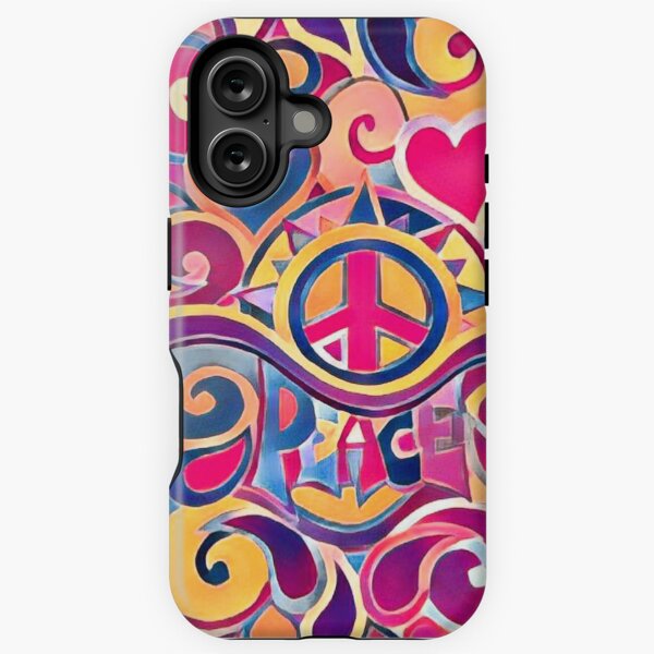 Vista previa del artículo con la obra «Paz y amor Hippie Retro Art», diseñado y vendido por Alondra.