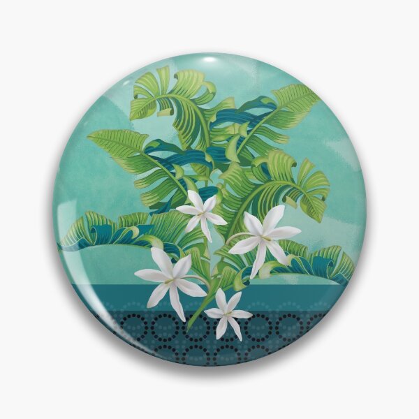 Aperçu de l'œuvre  une oasis tropicale fait signe avec des feuilles froissées fraîches et la promesse de l'ombre du soleil de midi créée et vendue par Chartrose.