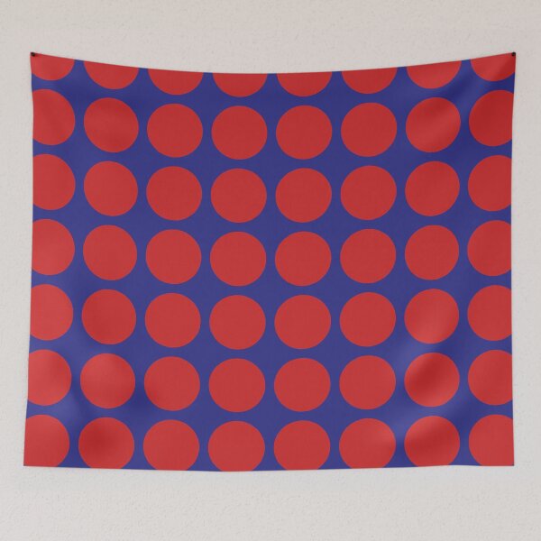 Item preview, Red Dots Circles on Dark Blue Background designed and sold by RichieH.