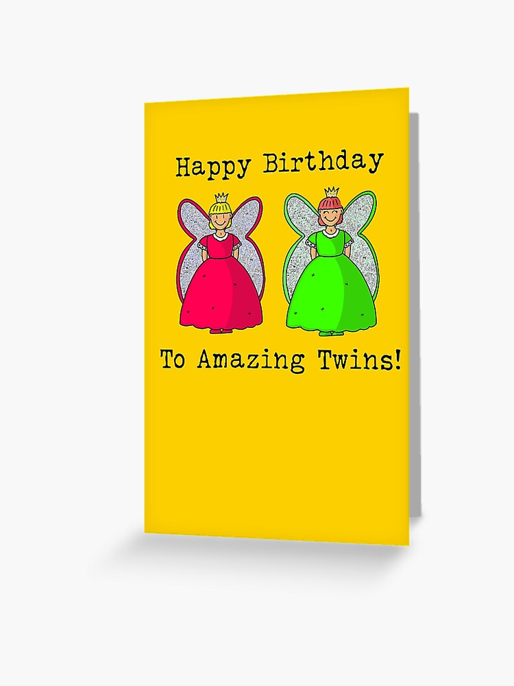 Carte De Vœux Joyeux Anniversaire A Des Jumeaux Incroyables Par Katqat Redbubble