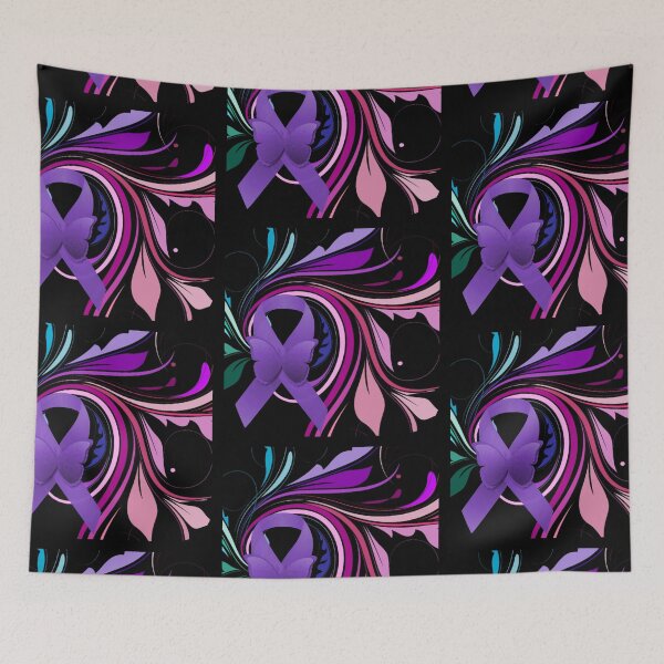 Item preview, Purple Awareness Ribbon with Decoravtive Floral  designed and sold by Alondra.