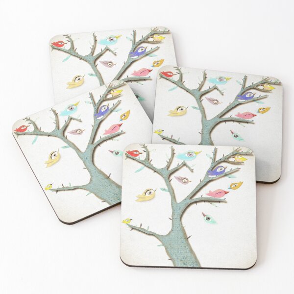 Item preview, Retro Grungy Birds in a Mixed Media Rustic Tree designed and sold by rupydetequila.