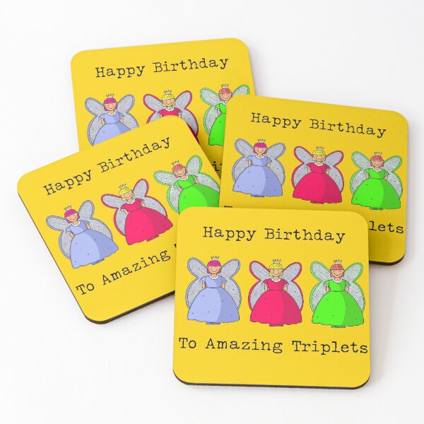 Item preview, Happy Birthday To Amazing Triplets designed and sold by KatQat.