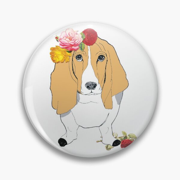 Artikelvorschau, Basset Hound Dogs Love Rosen entworfen und verkauft von LizzyizzyDesign.