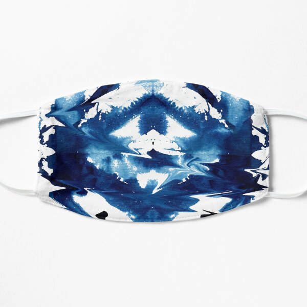 Indigo Watercolor Japanese Shibori Mask