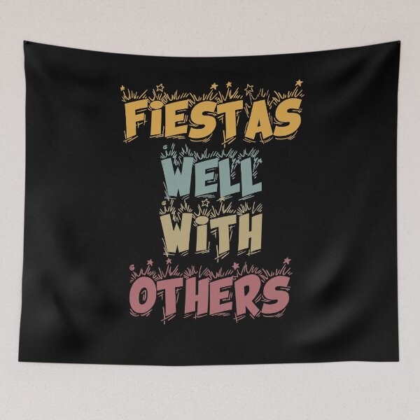 Aperçu de l'œuvre Fiestas Well With Others, Cinco de Mayo Muscle Tee, Chemises à boire pour femmes créée et vendue par Noussairox.