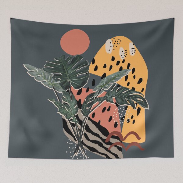 Item preview, Tropical Leaves Cute Abstract Pattern designed and sold by mythandframe.