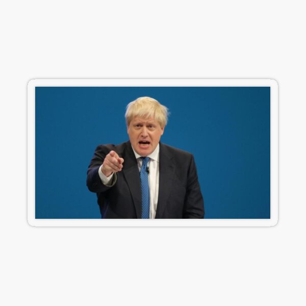 Boris Johnson Pointing Finger Transparent Sticker