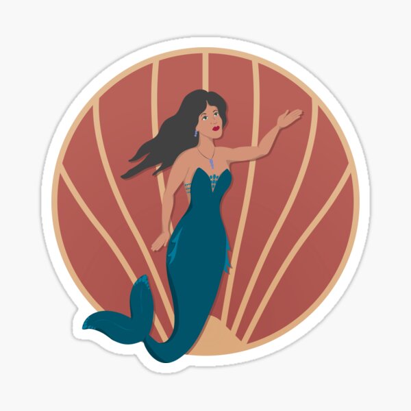 Art Deco Mermaid Sticker