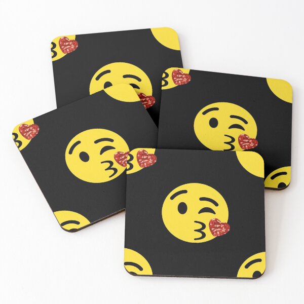 Item preview, glitter kiss emoji  designed and sold by Gossip Rag.