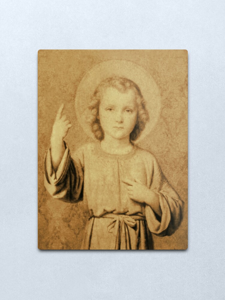 Alternate view of Child Jesus According to the Visions of St Therese of Lisieux Metal Print