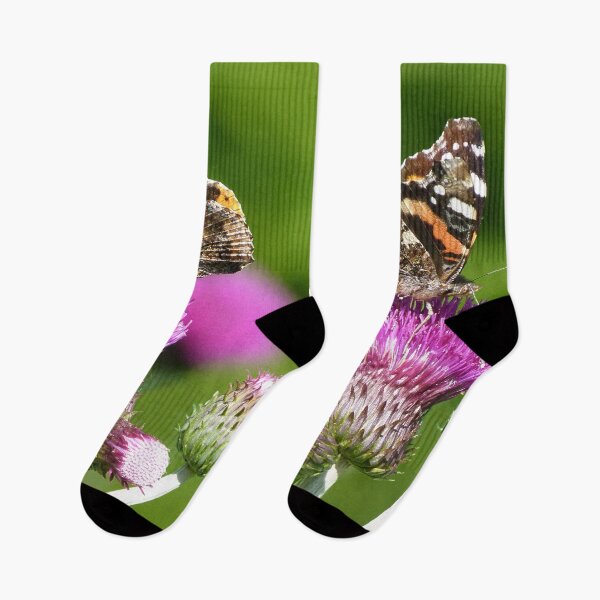 Item preview, Red Admiral Butterfly on Thistles designed and sold by Jan Palmer.