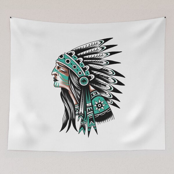 Item preview, Native American traditional tattoo flash designed and sold by SuburbanStoic.