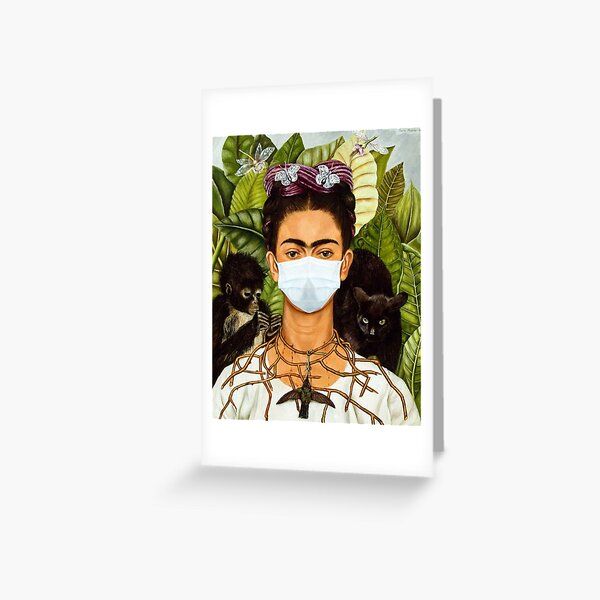Item preview, Frida Kahlo with mask designed and sold by amwillustration.