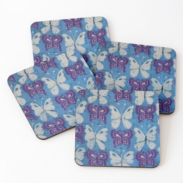 Item preview, Batik butterfly in Purple, White and Blue designed and sold by Leslie Rogers Todder.