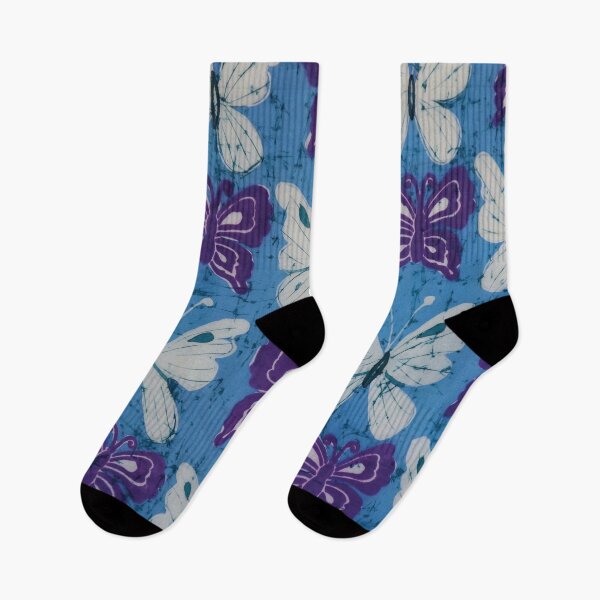 Item preview, Batik butterfly in Purple, White and Blue designed and sold by Leslie Rogers Todder.
