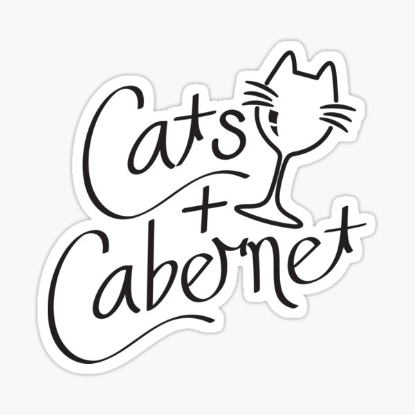 Cats + Cabernet Sticker