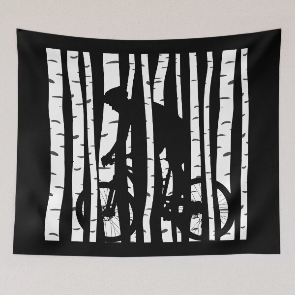 Item preview, Mountain Biker in a Birch Tree Forest designed and sold by Rahdoo.
