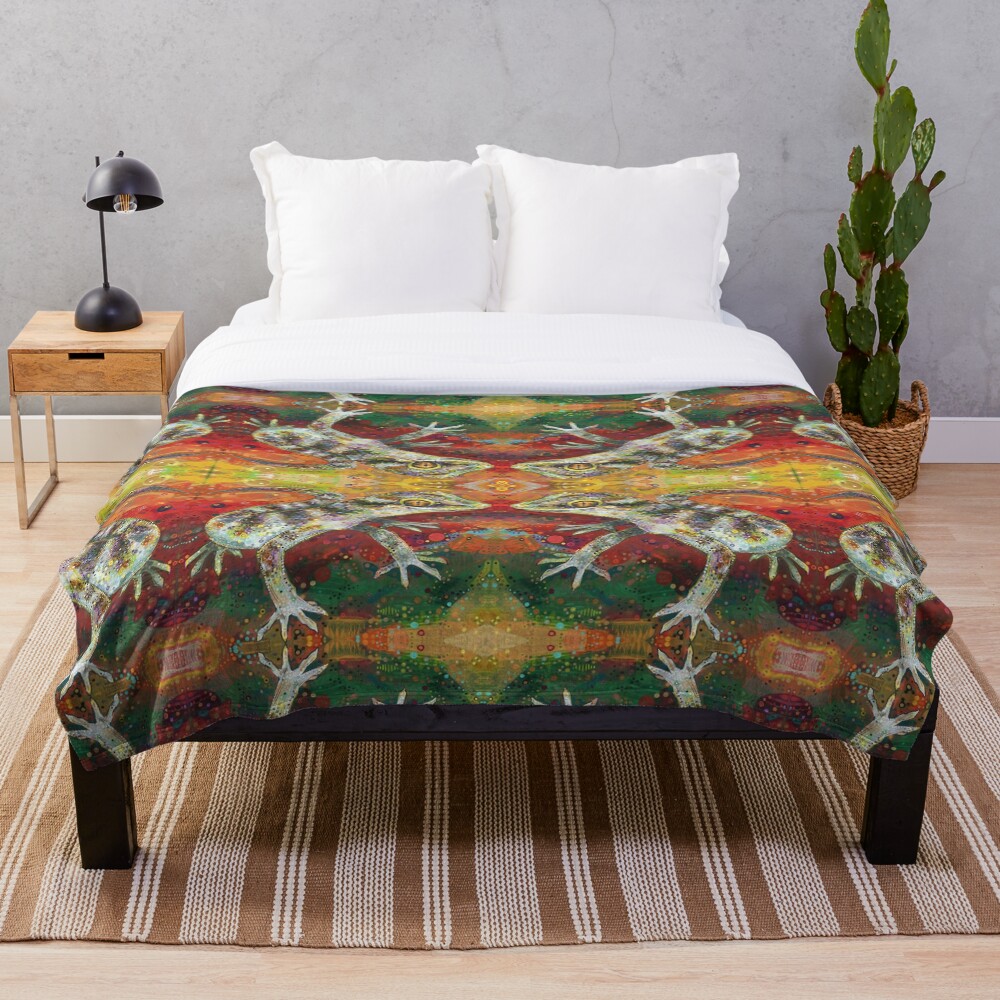 Bynoe's Gecko Painting - 2012 Throw Blanket