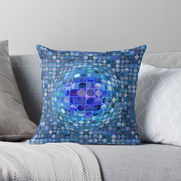 Esfera de ilusión óptica - azul Cojín