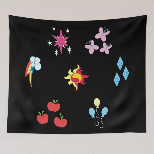 Item preview, Elements of Harmony (7) Stars Rainbow Butterfly Diamond Ballons Apples Sun Fire MLP Cutie Mark Sign designed and sold by ariados4711.
