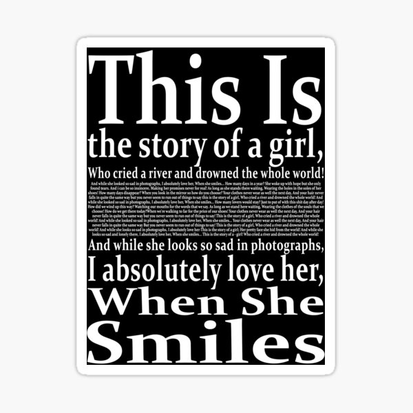 "Absolutely (Story of a Girl) Lyrics by Nine Days " Sticker by