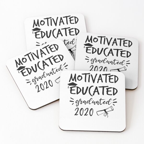 Item preview, Motivated Educated Graduated Class of 2020 Ladies Adult End of School Year Top Senior Year Shirt | High School College Grad School Graduate designed and sold by Noussairox.