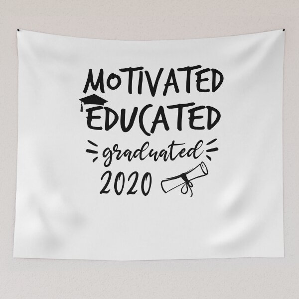Item preview, Motivated Educated Graduated Class of 2020 Ladies Adult End of School Year Top Senior Year Shirt | High School College Grad School Graduate designed and sold by Noussairox.