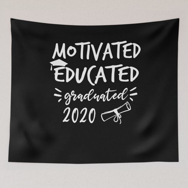 Item preview, Motivated Educated Graduated Class of 2020 Ladies Adult End of School Year Top Senior Year Shirt | High School College Grad School Graduate designed and sold by Noussairox.
