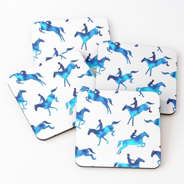 Item preview, Watercolor Showjumping Horses (Blue) designed and sold by illucalliart.