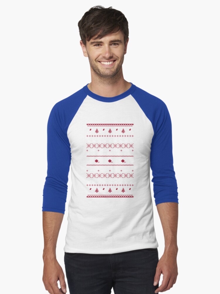 Thumbnail 1 von 3, Baseballshirt mit 3/4-Arm, Purrfect Weihnachten designt und verkauft von paula-garcia.