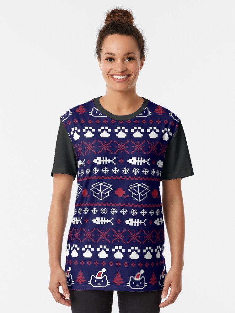 Thumbnail 2 von 5, Grafik T-Shirt, Purrfect Weihnachten designt und verkauft von paula-garcia.