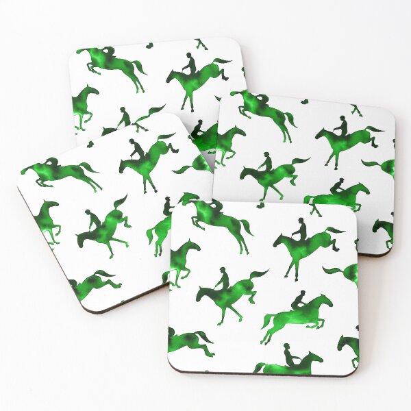 Item preview, Watercolor Showjumping Horses (Green) designed and sold by illucalliart.