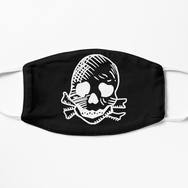 Fan art of Keith Flint Skull tattoo, white on black Mask