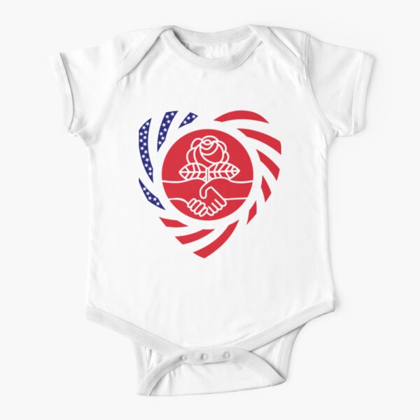 Democratic Socialist Murican Patriot Flag Series (Heart) Short Sleeve Baby One-Piece