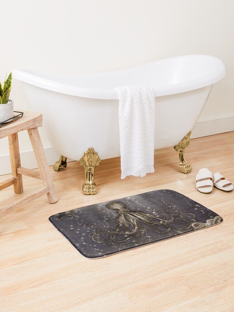 Thumbnail 1 of 6, Bath Mat, Octopus' lair - Old Photo designed and sold by BonniePhantasm.