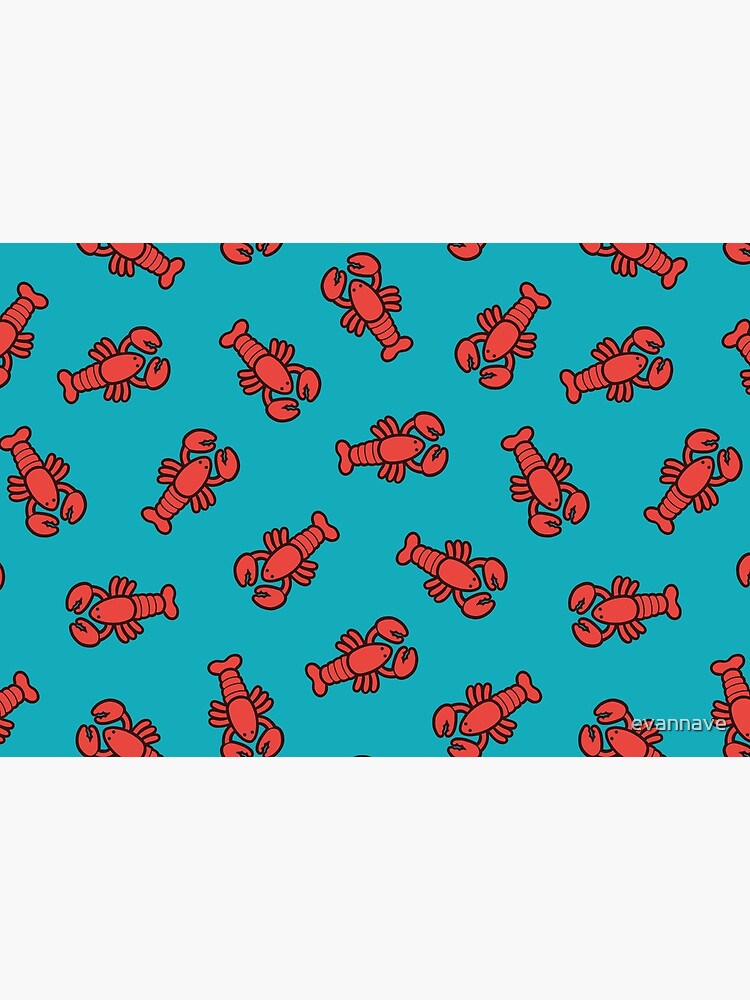 Lobsters Pattern on Turquoise Blue by evannave